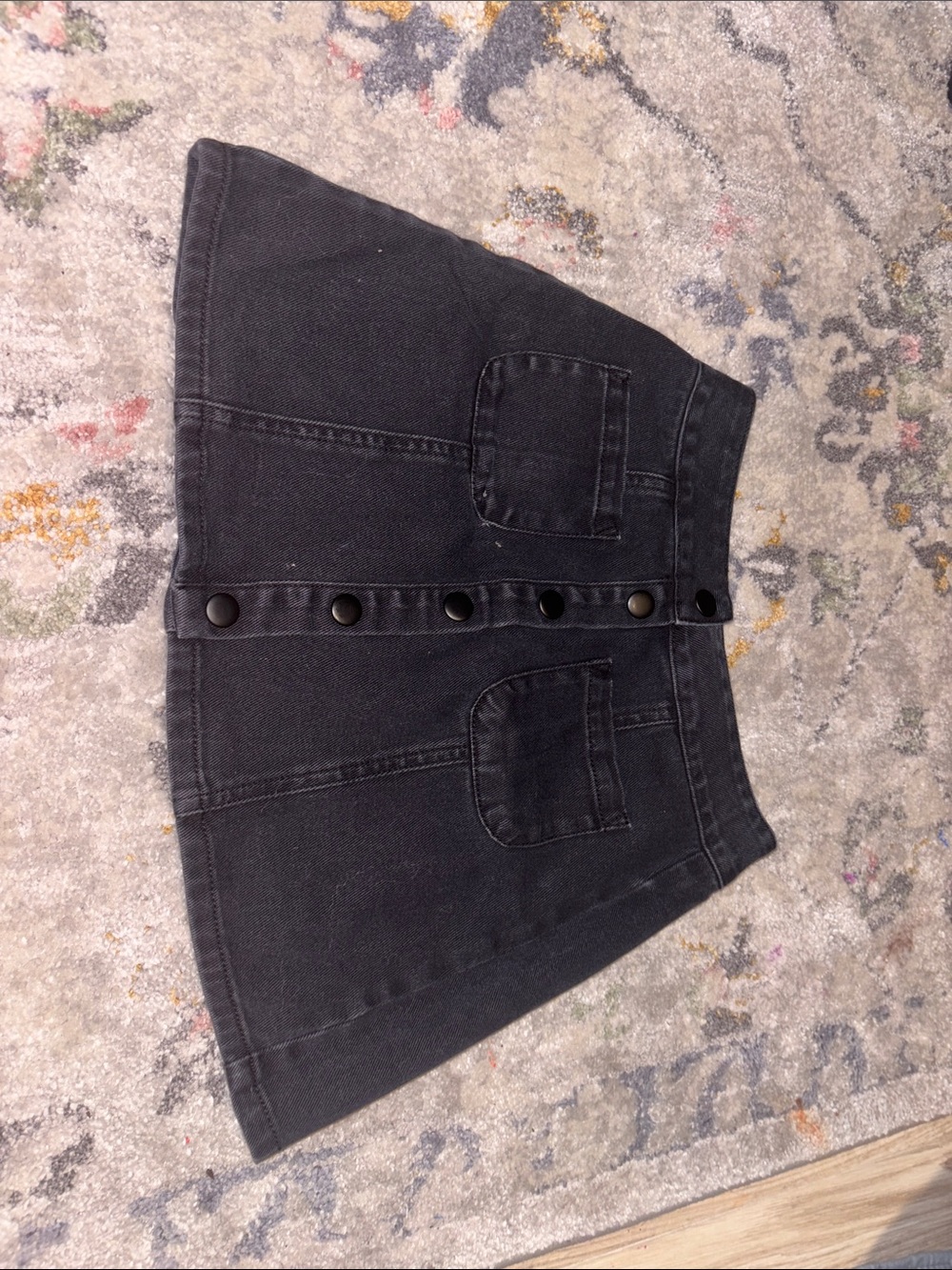 Brandy Melville Black Button-Front Circle Skirt